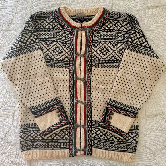 Dale of Norway Women’s Cream and Black Wool Sweater- Size XL - Picture 1 of 9